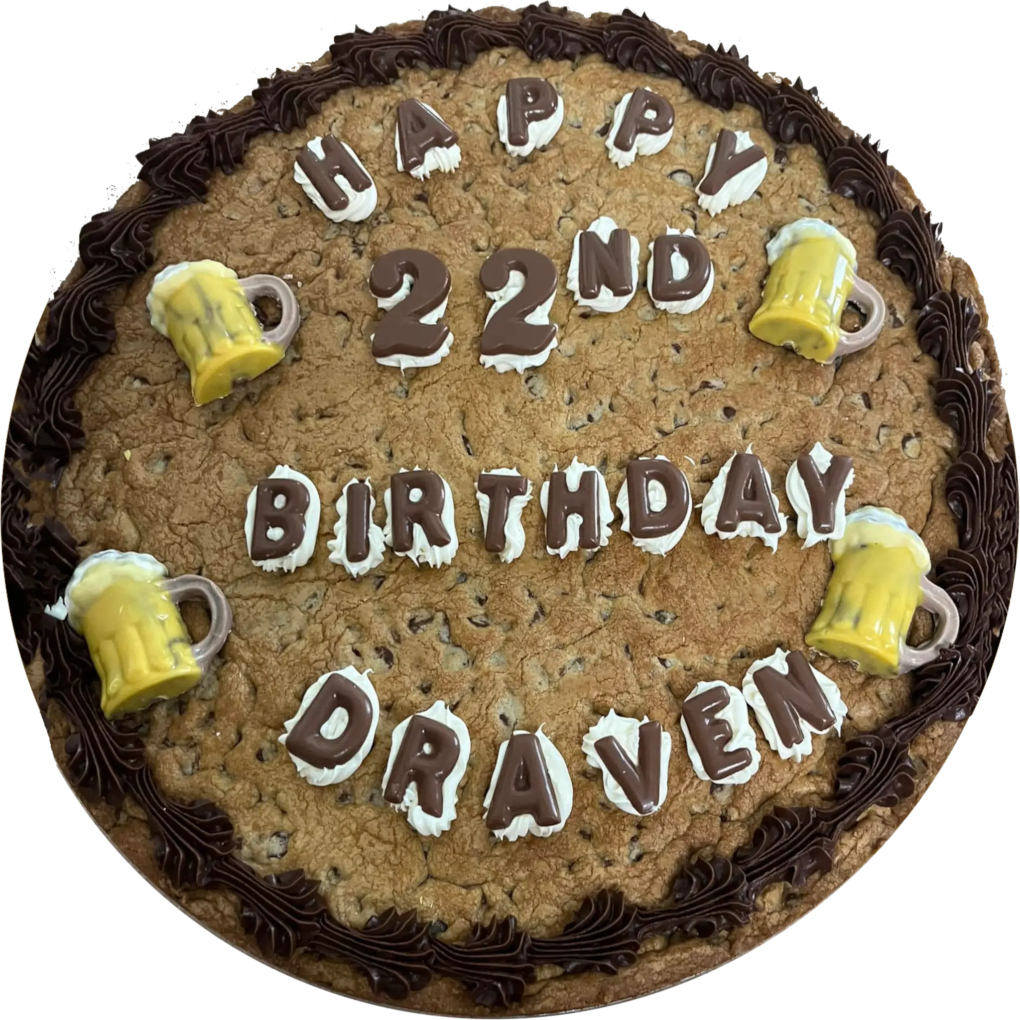Decorated birthday cookie cake