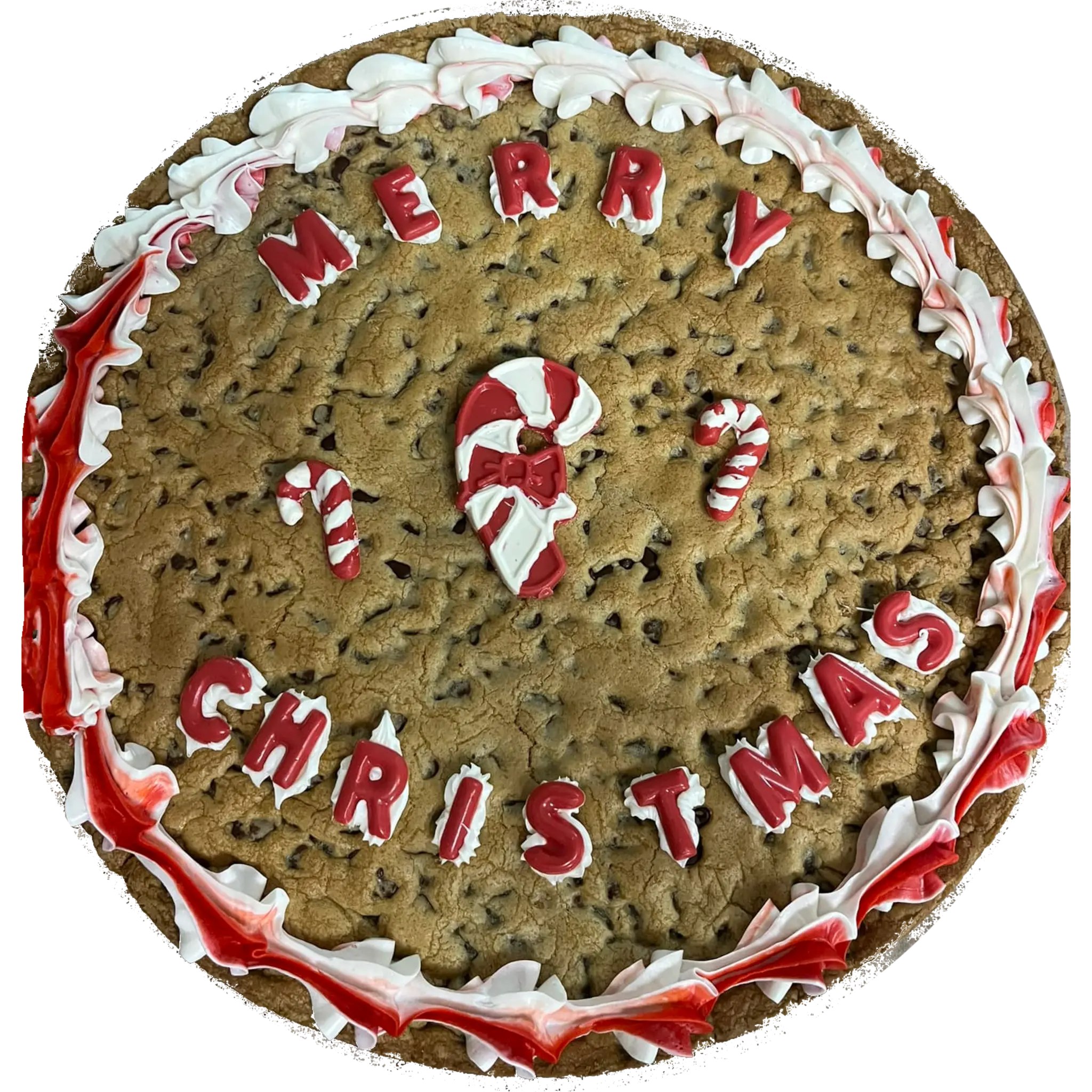 Candy cane Christmas cookie cake